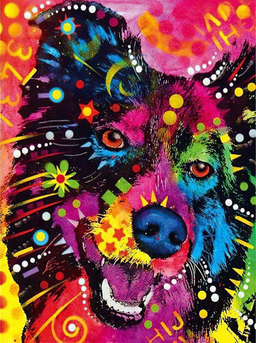 Diamond Paintings - Colored Dog