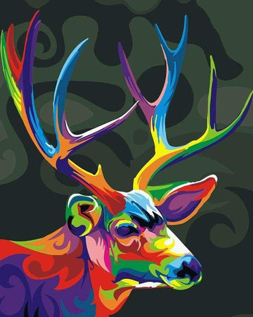 Paint by Numbers Kit - Colorful Deer Pop Art
