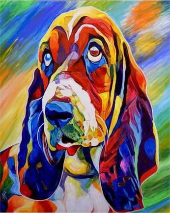 Paint by Numbers Kit - Colorful Dog Watercolor