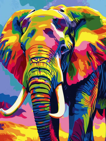 Paint by Numbers Kit - Colorful Elephant Paint by Number