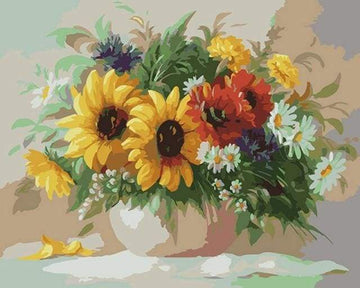 Paint by Numbers Kit - Colorful Flowers in a Vase