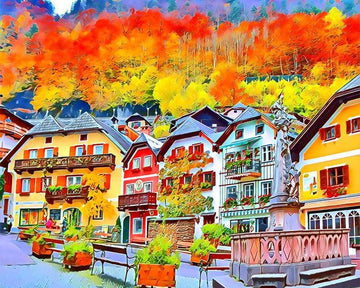 Paint by Numbers Kit - Colorful Swiss village