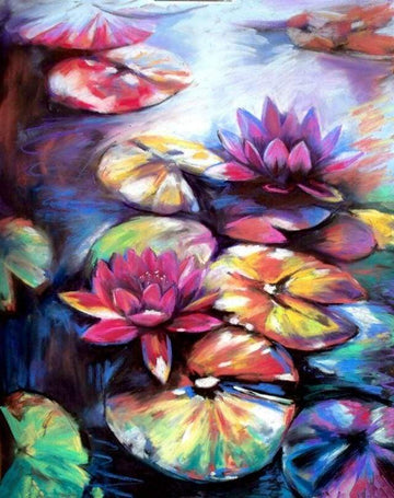 Paint by Numbers Kit - Colorful Water lilies
