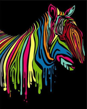 Paint by Numbers Kit - Colorful Zebra Art
