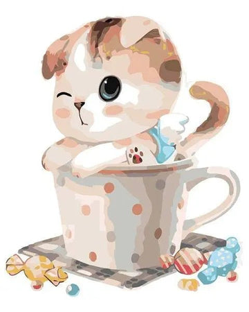 Paint by Numbers Kit - Cute Cat In Bucket