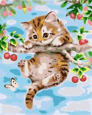 Paint by Numbers Kit - Cute Cat Lying on a Tree