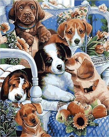 Paint by Numbers Kit - Cute Dogs