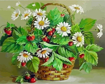Paint by Numbers Kit - Daisies and small cherries