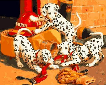 Paint by Numbers Kit - Dalmatians playing