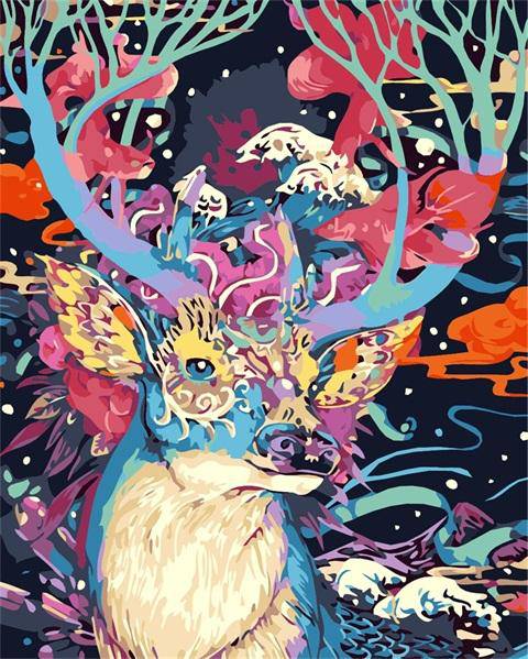 Paint by Numbers Kit - Deer Abstract