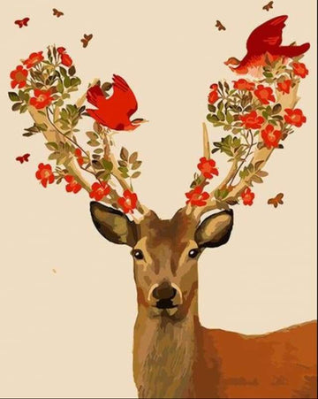 Paint by Numbers Kit - Deer and Birds