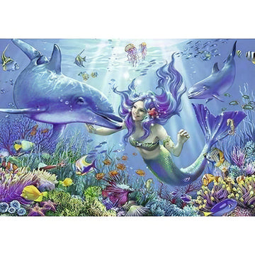 Diamond Paintings - Dolphin And Mermaid
