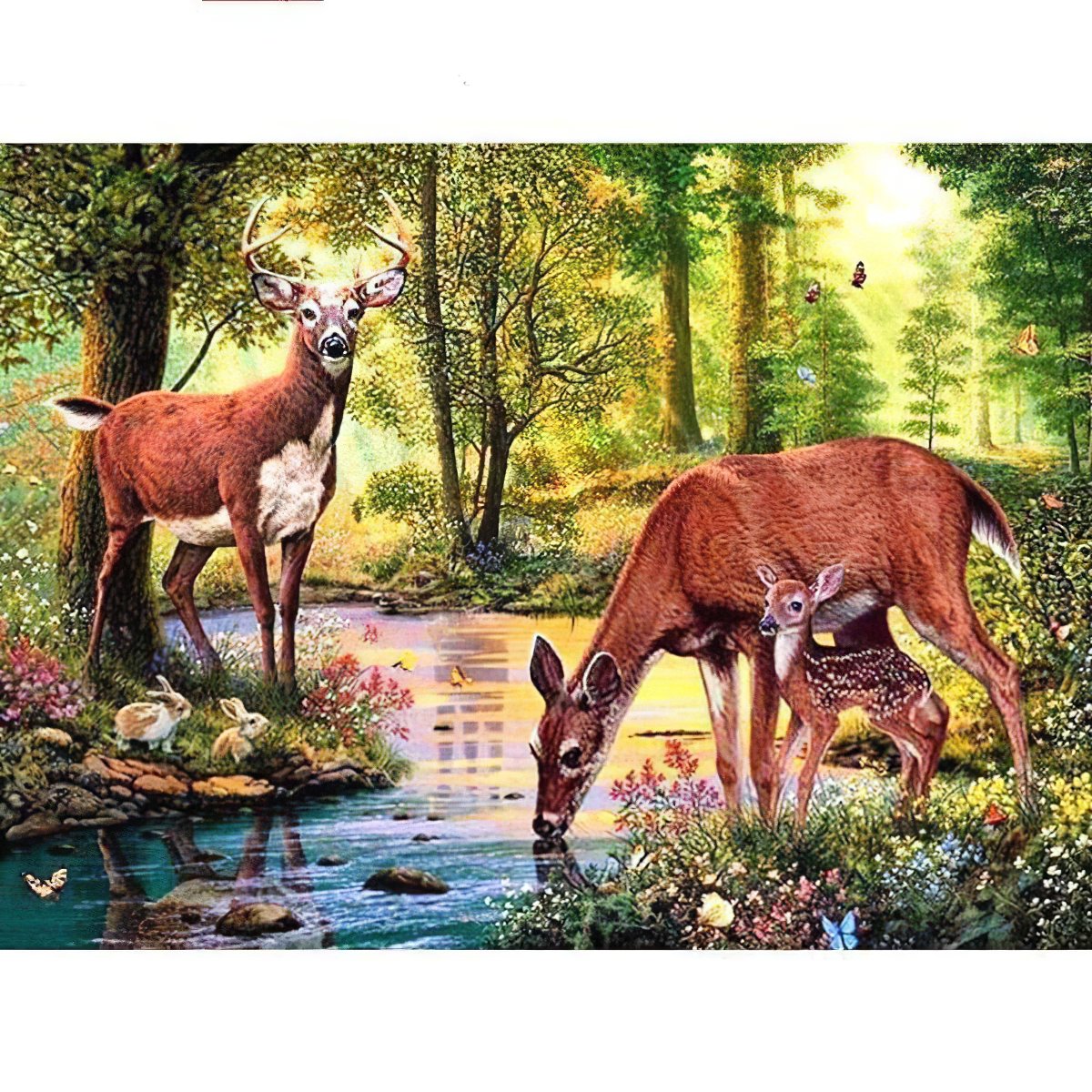Diamond Paintings - Drinking Deers