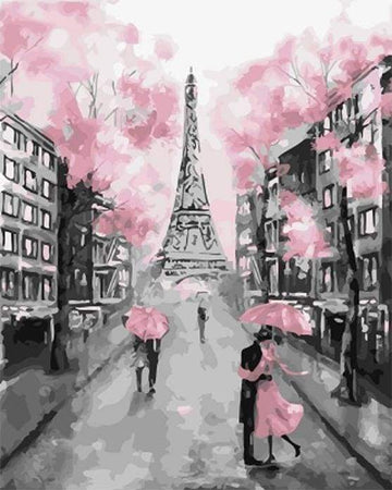 Paint by Numbers Kit - Eiffel Tower and Pink Touch