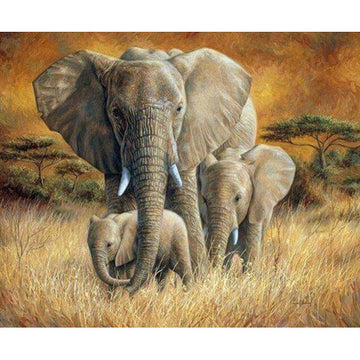 Diamond Paintings - Elephant Family