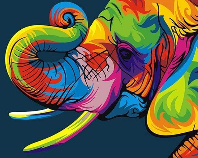 Paint by Numbers Kit - Elephant Pop Colors