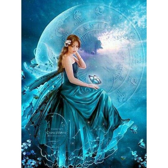 Diamond Paintings - Fantasy Green Moon Girl