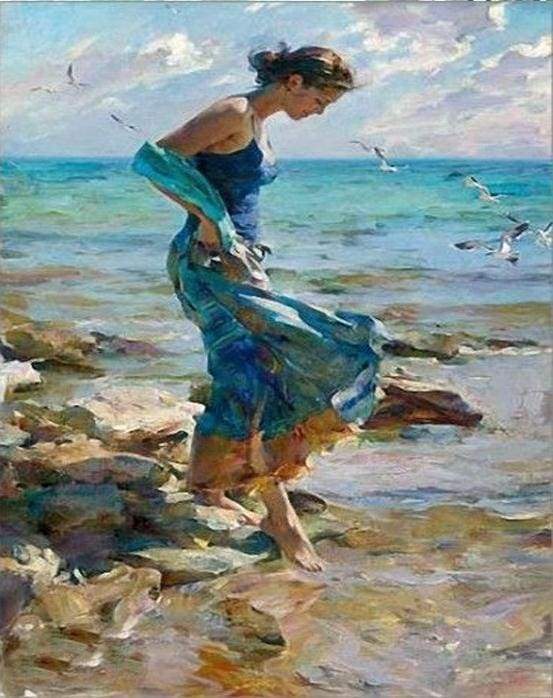 Paint by Numbers Kit - Feet in water during Summer
