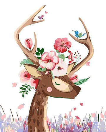 Paint by Numbers Kit - Flower Head Deer