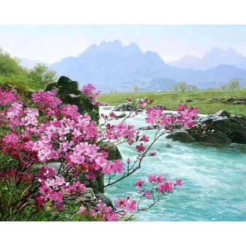 Paint by Numbers Kit - Flower River Landscape