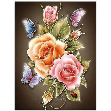 Diamond Paintings - Flowers And Butterfly