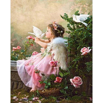 Diamond Paintings - Flowers and Angel Girl