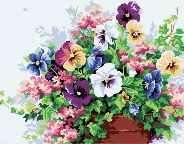 Paint by Numbers Kit - Flowers with multiple colors