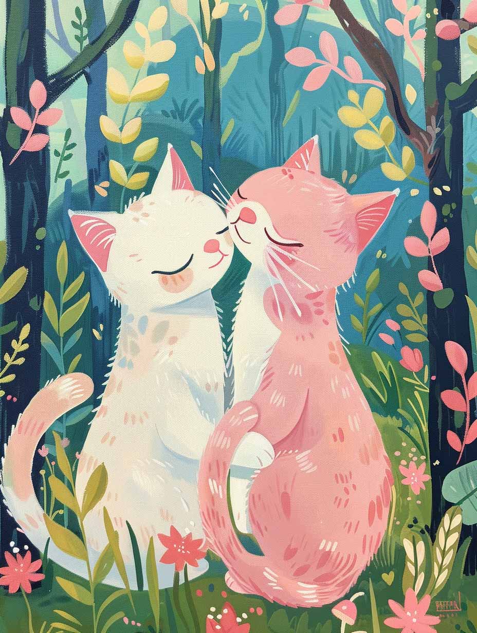 Paint by Numbers Kit - Forest Love Cats