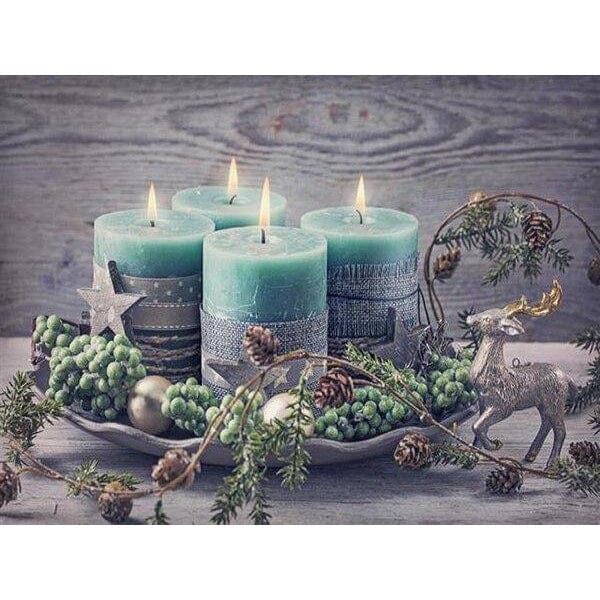 Diamond Paintings - Four Beautiful Christmas Candle