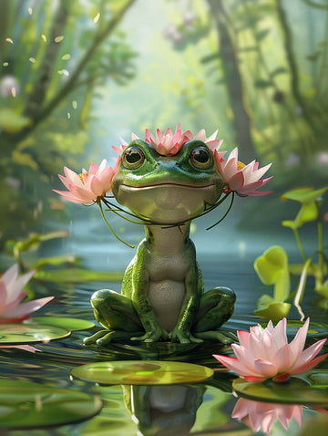 Paint by Numbers Kit - Frog in Blossom Bliss