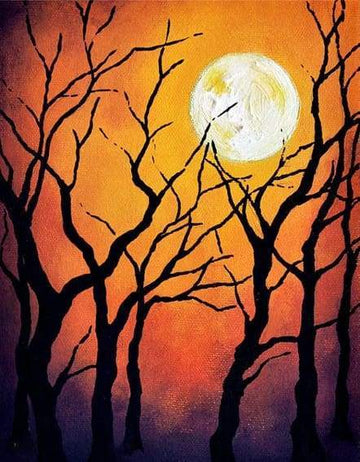 Paint by Numbers Kit - Full Moon from the Forest