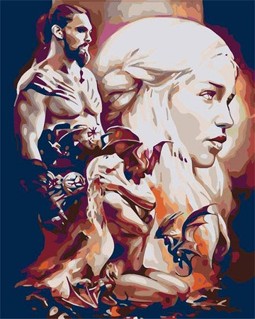 Paint by Numbers Kit - Game of Thrones Khaleesi and Khal Drogo