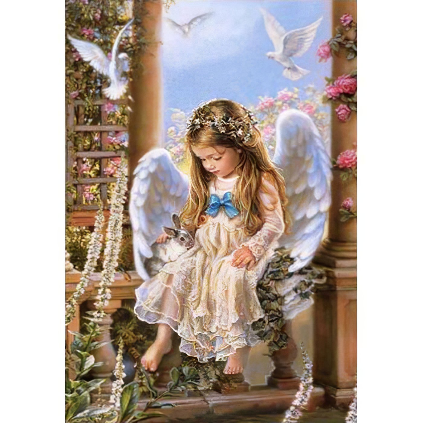 Diamond Paintings - Girl Angel And Animals