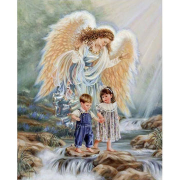 Diamond Paintings - Girl Angel Over Waterfall