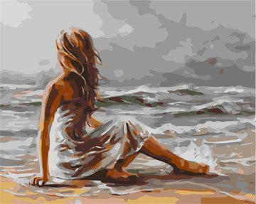 Paint by Numbers Kit - Girl and Beach Wave