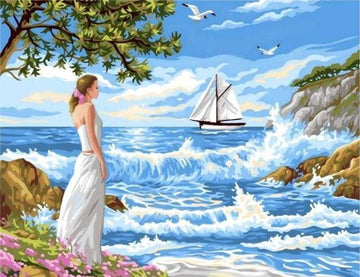 Paint by Numbers Kit - Girl and Waves