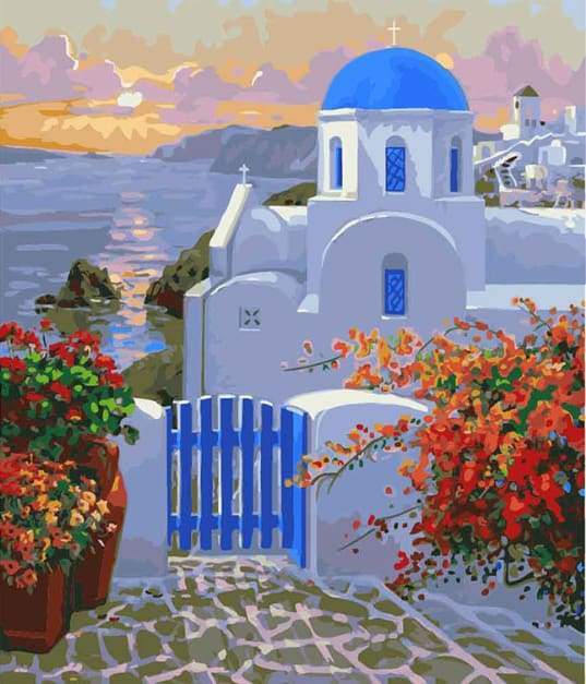 Paint by Numbers Kit - Greek Villa