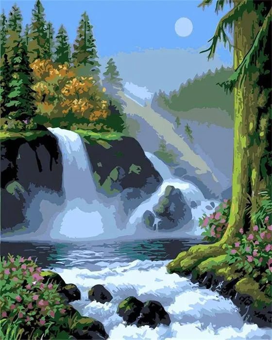 Paint by Numbers Kit - Greene Weather and Watherfall