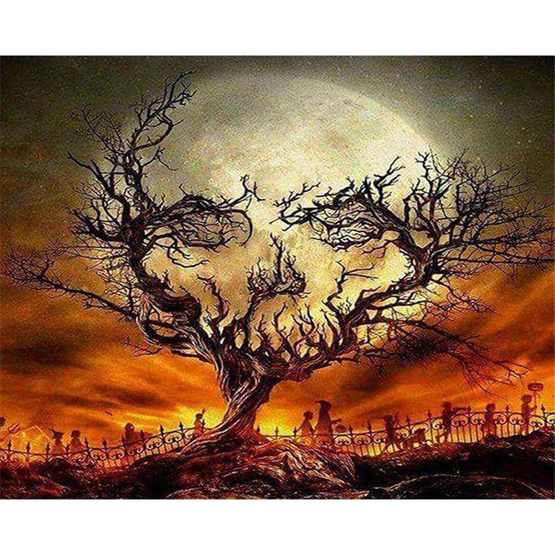 Paint by Numbers Kit - Halloween Scary Tree