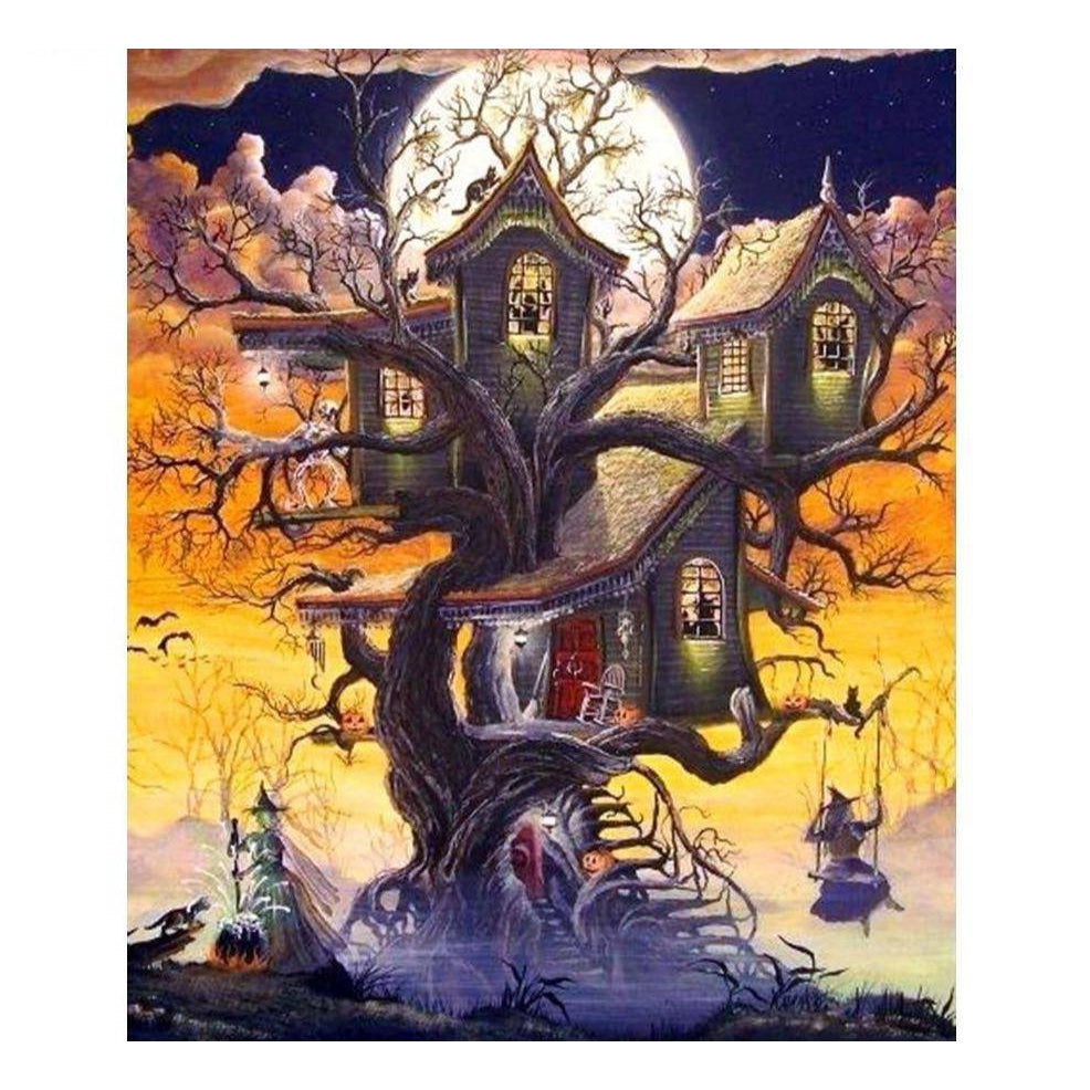 Diamond Paintings - Halloween Tree House