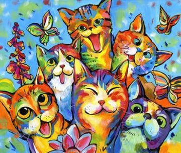 Paint by Numbers Kit - Happy cats