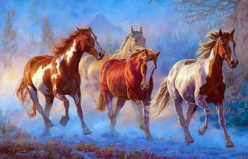 Paint by Numbers Kit - Herd of Horses running