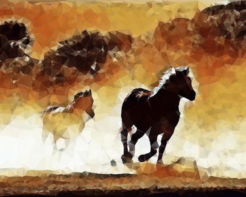 Paint by Numbers Kit - Horses in action
