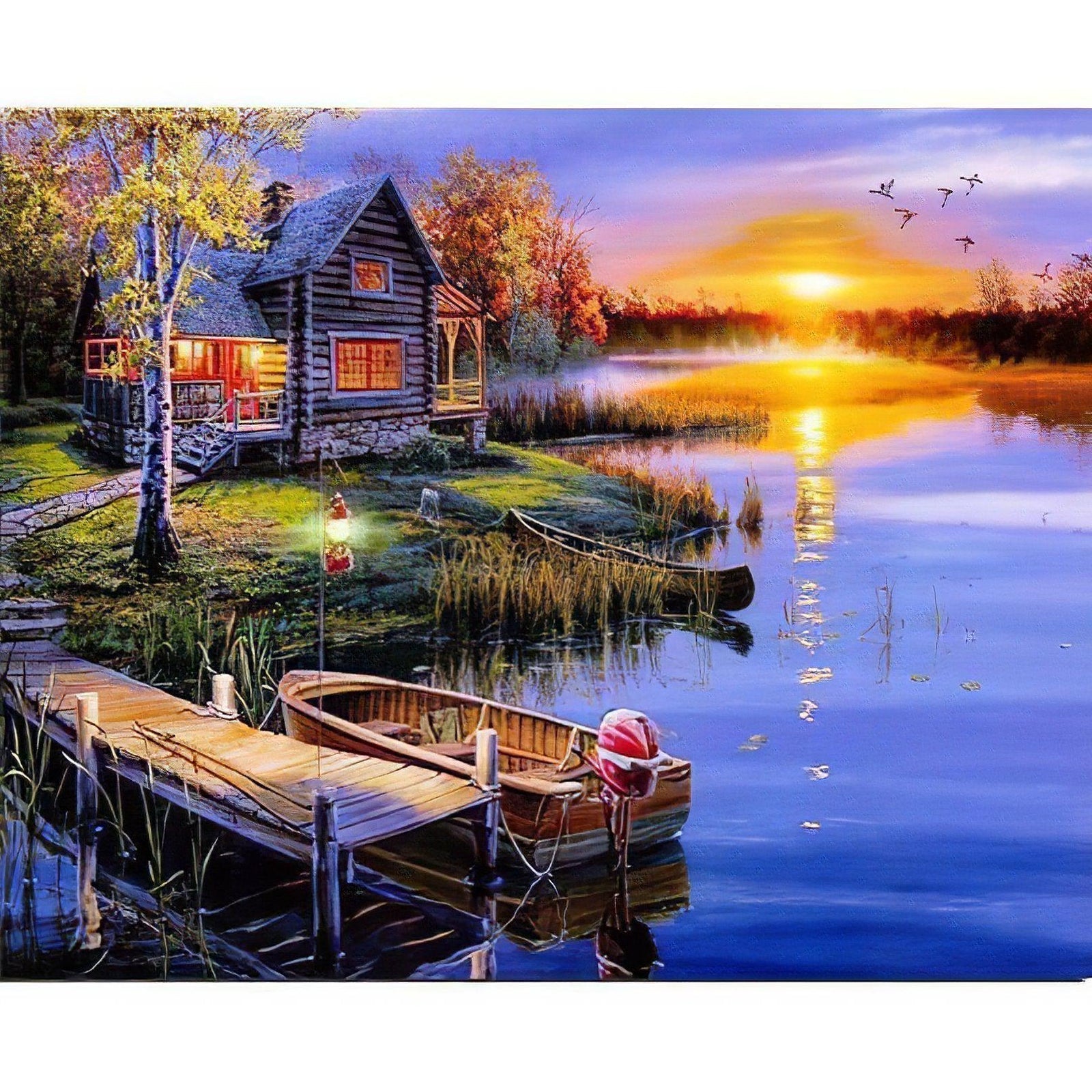 Diamond Paintings - House By The Lake At Dusk