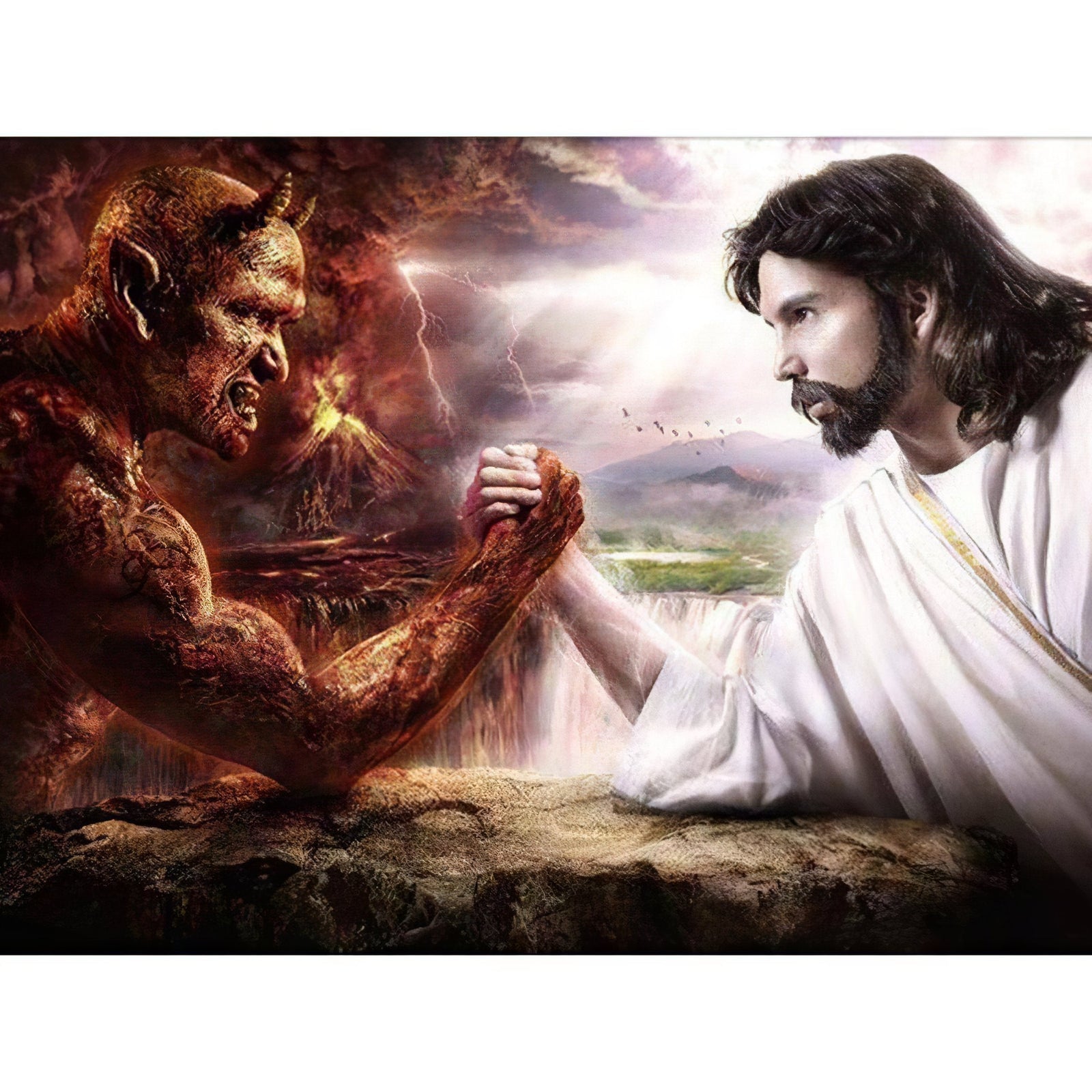 Diamond Paintings - Jesus Vs Evil