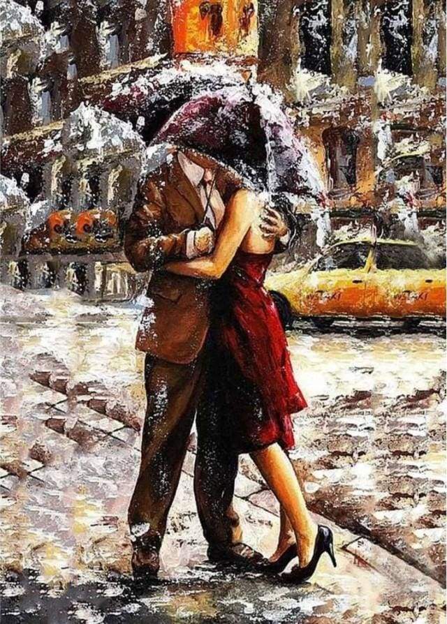 Paint by Numbers Kit - Kiss in the Rain