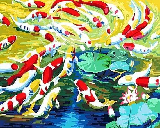 Paint by Numbers Kit - Koi carps and water lilies