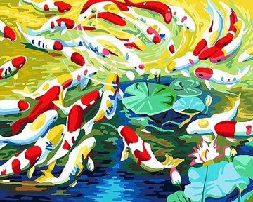 Paint by Numbers Kit - Koi carps and water lilies