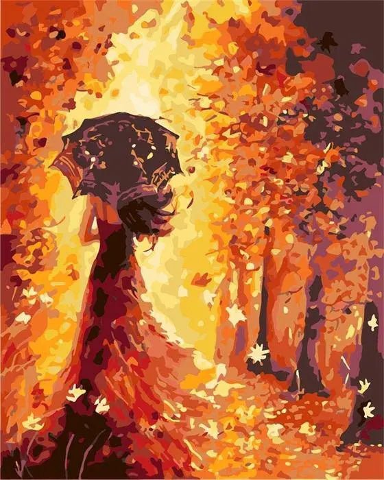 Paint by Numbers Kit - Lady and Flower Road