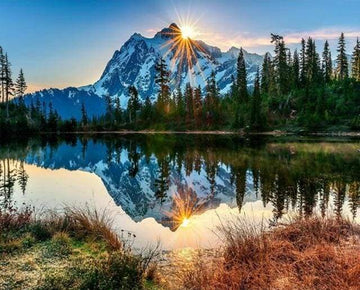 Paint by Numbers Kit - Lake and Mountain reflection